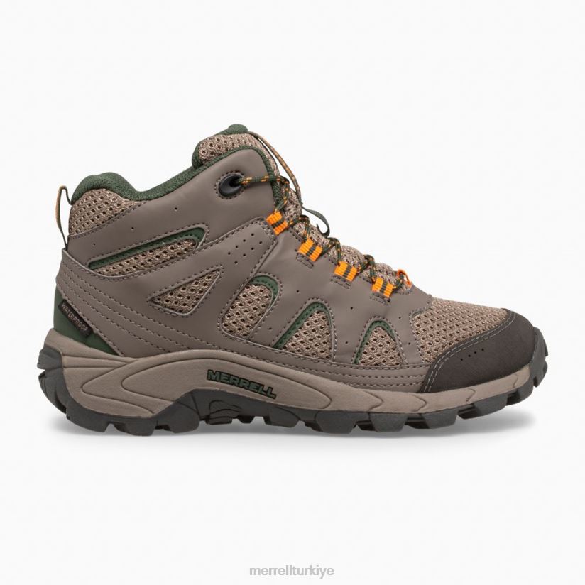 Merrell Oakcreek orta dantel su geçirmez bot (mk264768) 6JH2Z61444 aşınmış kaya parçası