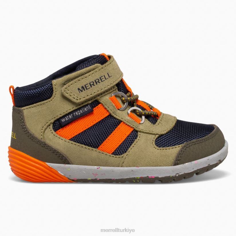 Merrell çıplak adımlar ridge jr uzun yürüyüşe çıkan kimse (ml266269) 6JH2Z61457 zeytin/lacivert/turuncu