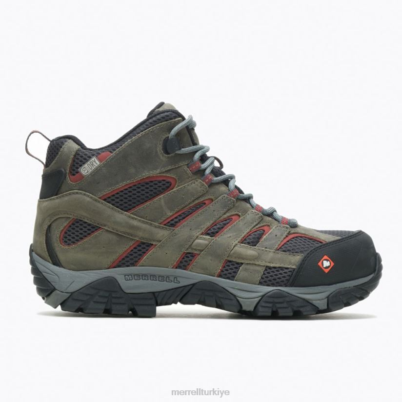 Merrell moab vertex orta su geçirmez kompakt burunlu iş botu geniş genişlik (j11515w) 6JH2Z6620 kalaylı