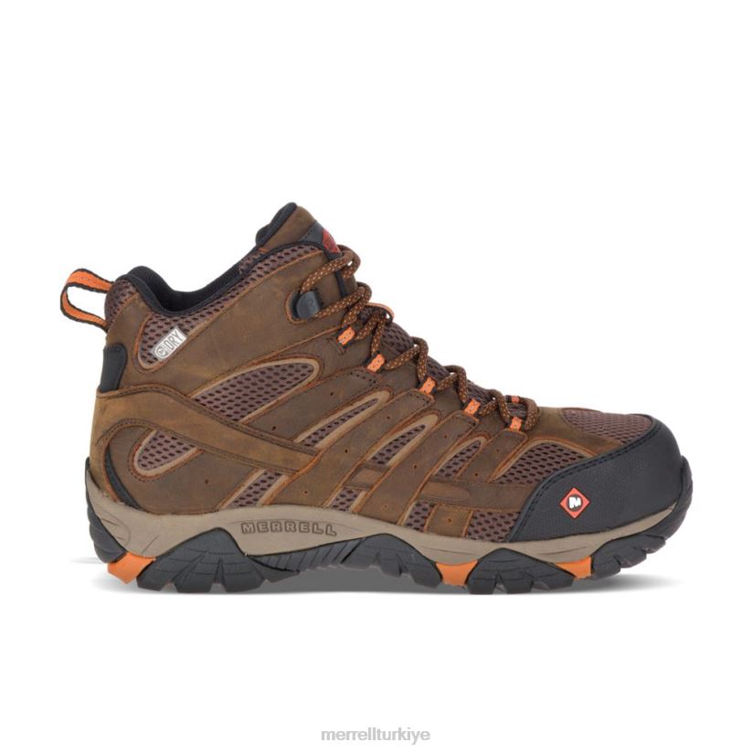 Merrell moab vertex orta su geçirmez kompakt burunlu iş botu (j11617) 6JH2Z6651 kil