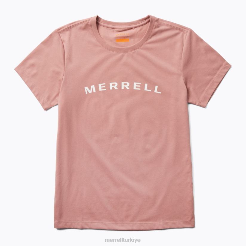 Merrell yazılı kısa kollu tişört (jws26368-627) 6JH2Z61301 kül gülü